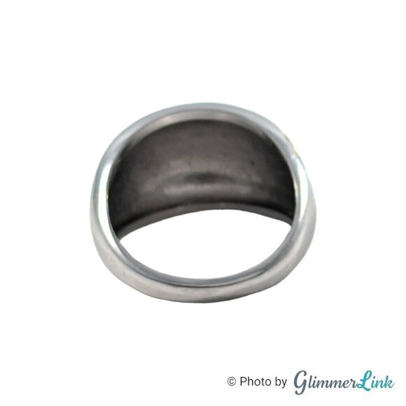 Avon Timeless Wave Rhinestone Two Tone Stainless Steel Ring Sz 7.25 - Picture 7 of 8